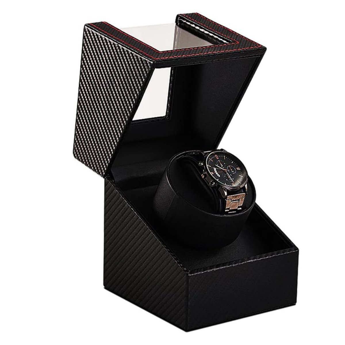 VIN® Horloge Opwinder - Watchwinder Voor 1 Horloge - Horloge Winder Geluidsloos - Horloge Box - Zwart Horloge Doos - Horlogewinder - Zwart