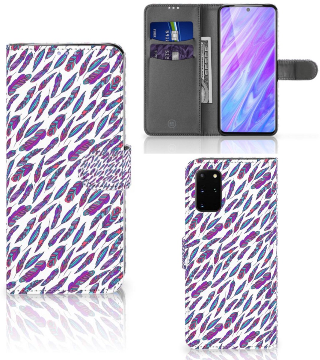 Samsung Galaxy S20 Plus Telefoon Hoesje Feathers Color