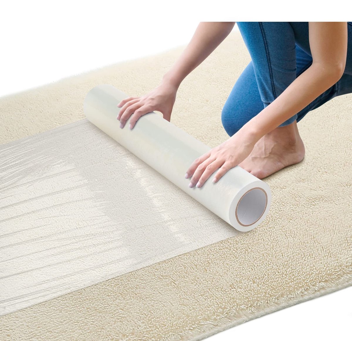 Cosensi - Carpet Floor Protector - Vloerbescherming - Duurzaam en waterbestendig - 60cm x 100m - PE Plastic Film - Tijdelijke bescherming - Geschik...