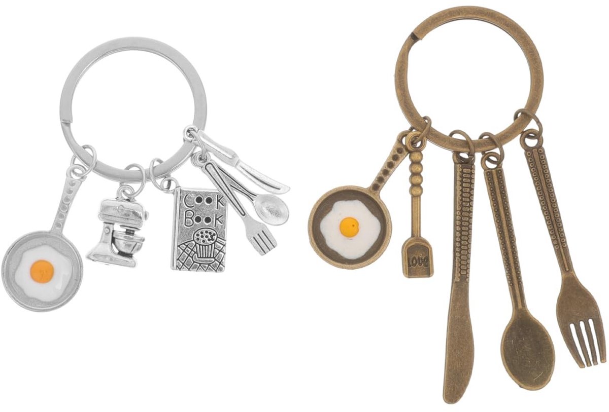 Allecto - Chef Keychains - Grappige Sleutelhangers - Perfect als Cadeau - 2 Stuks - Keukenaccessoires - Handig voor Koken - Leuke Decoratie