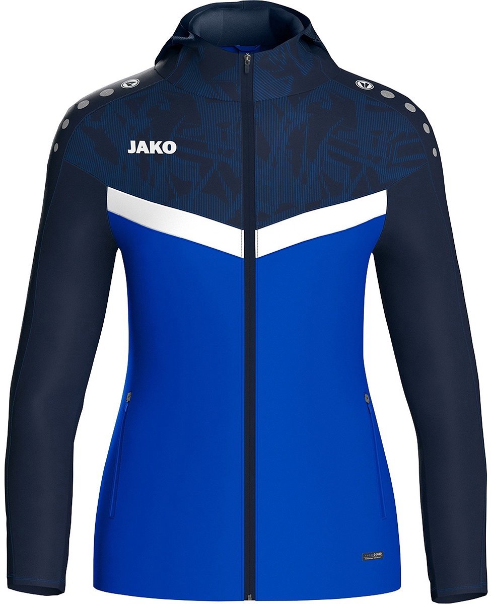 Jako Iconic Jas Met Kap Dames - Royal / Marine | Maat: 40