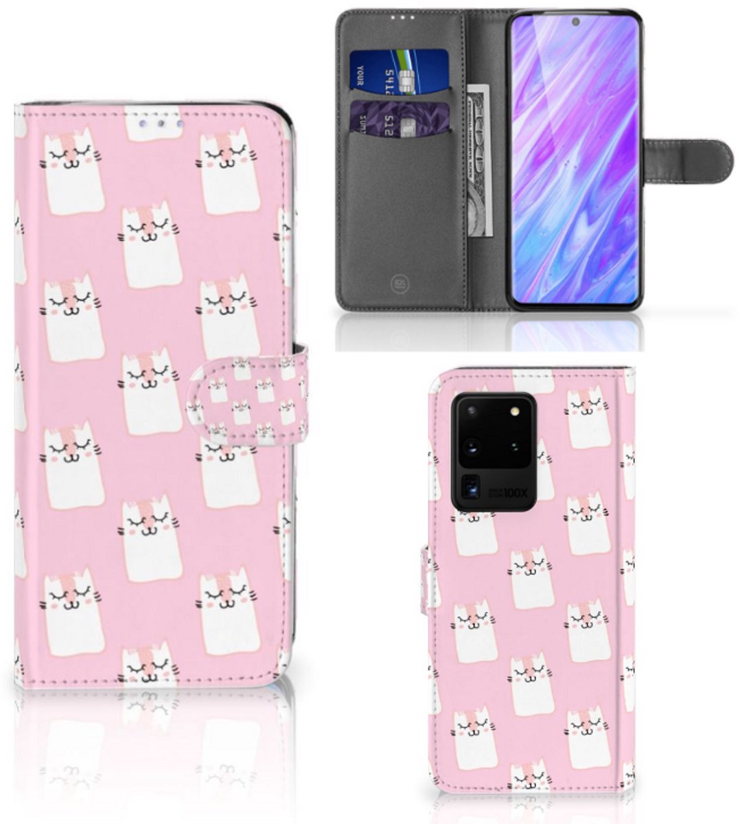 Samsung Galaxy S20 Ultra Telefoonhoesje met Pasjes Sleeping Cats