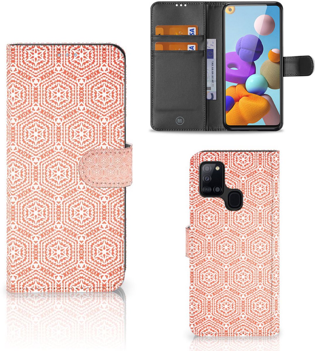Samsung Galaxy A21s Telefoon Hoesje Pattern Orange