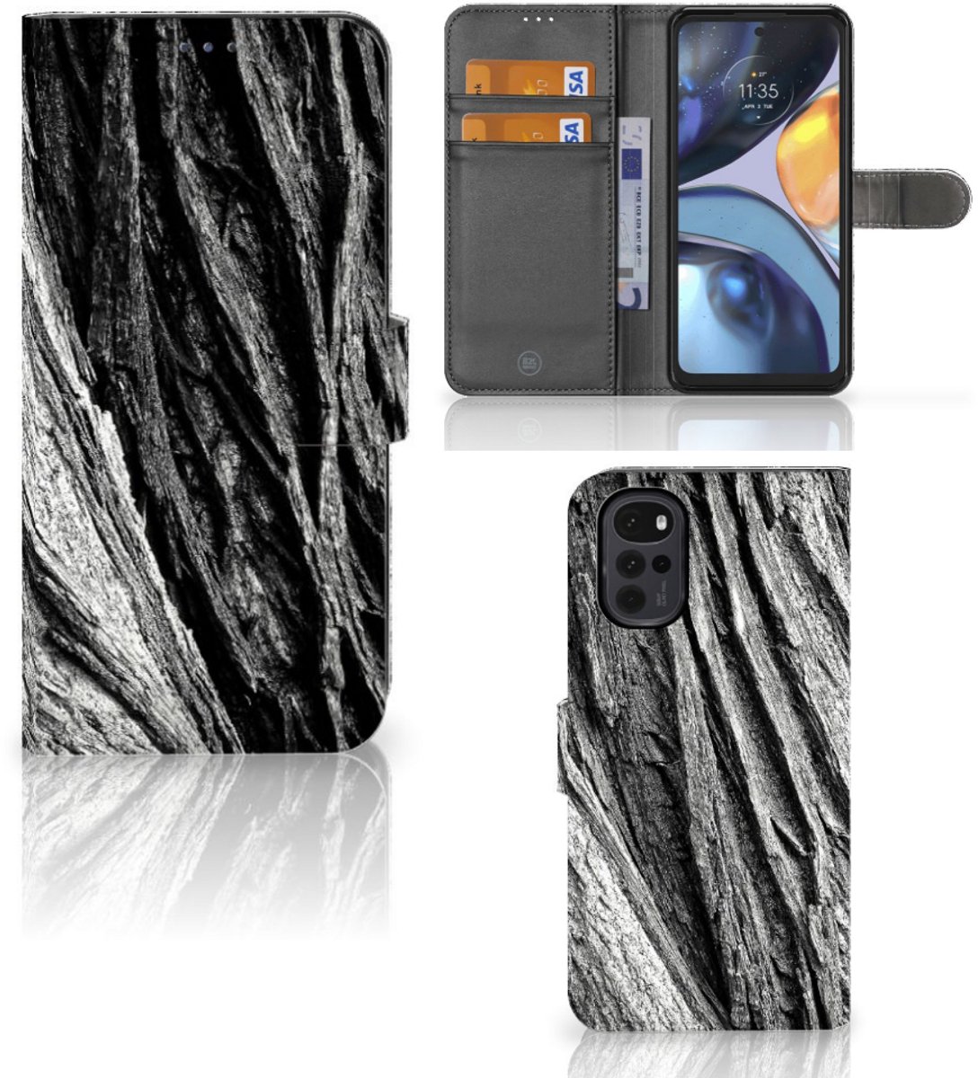 Book Style Case Motorola Moto G22 Boomschors Grijs
