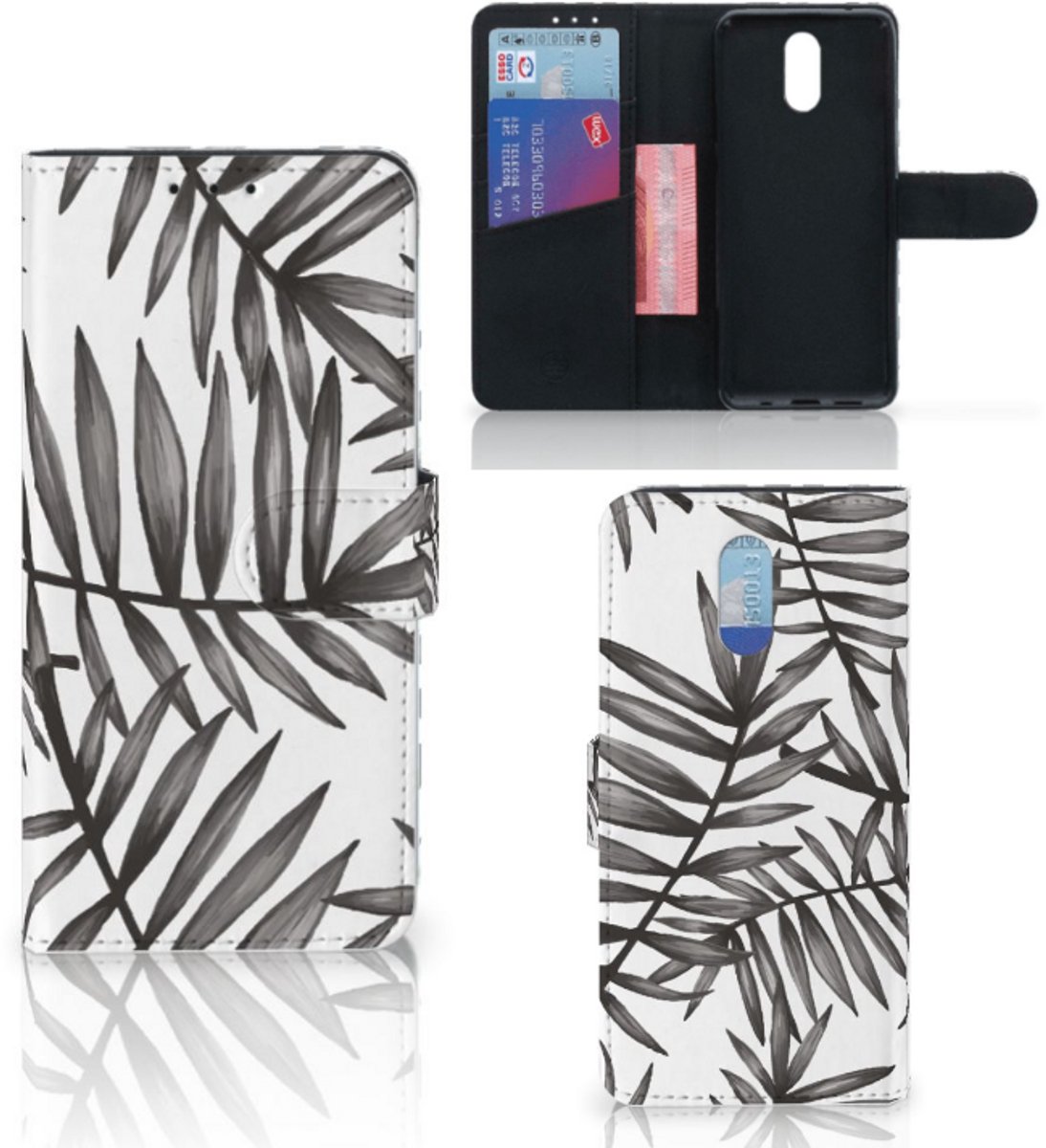 Nokia 2.3 Hoesje Leaves Grey