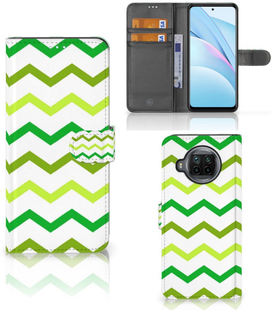 Xiaomi Mi 10T Lite Telefoon Hoesje Zigzag Groen