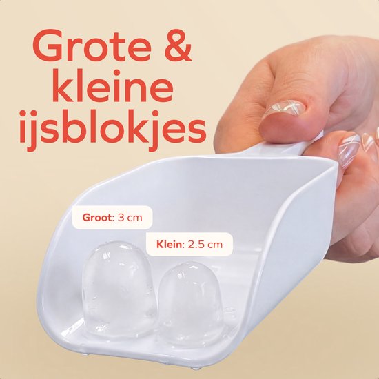 KitchenBrothers Ijsblokjesmachine - 2L - 12kg/24 uur - BPA-vrij - IJsschep - IJsblokjesmaker - Zelfreinigingsfunctie - Zilver