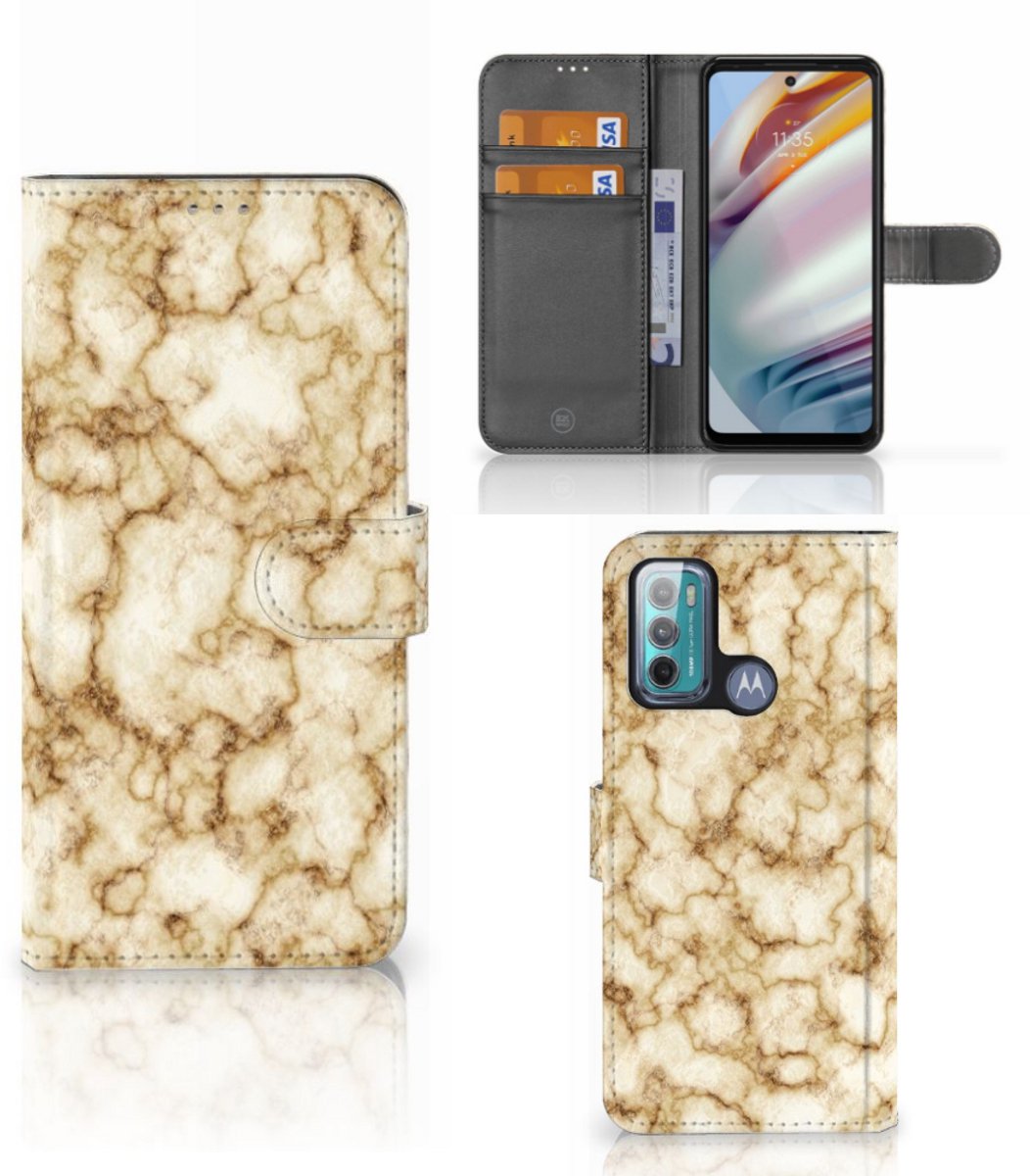 Motorola Moto G60 Bookcase Marmer Goud