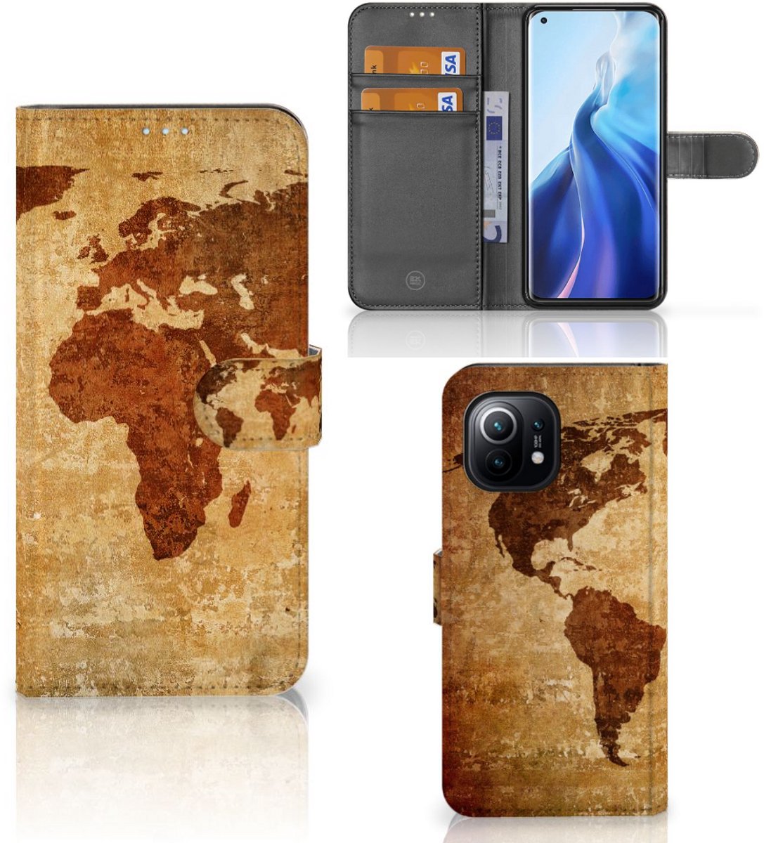 Xiaomi Mi 11 Flip Cover Wereldkaart