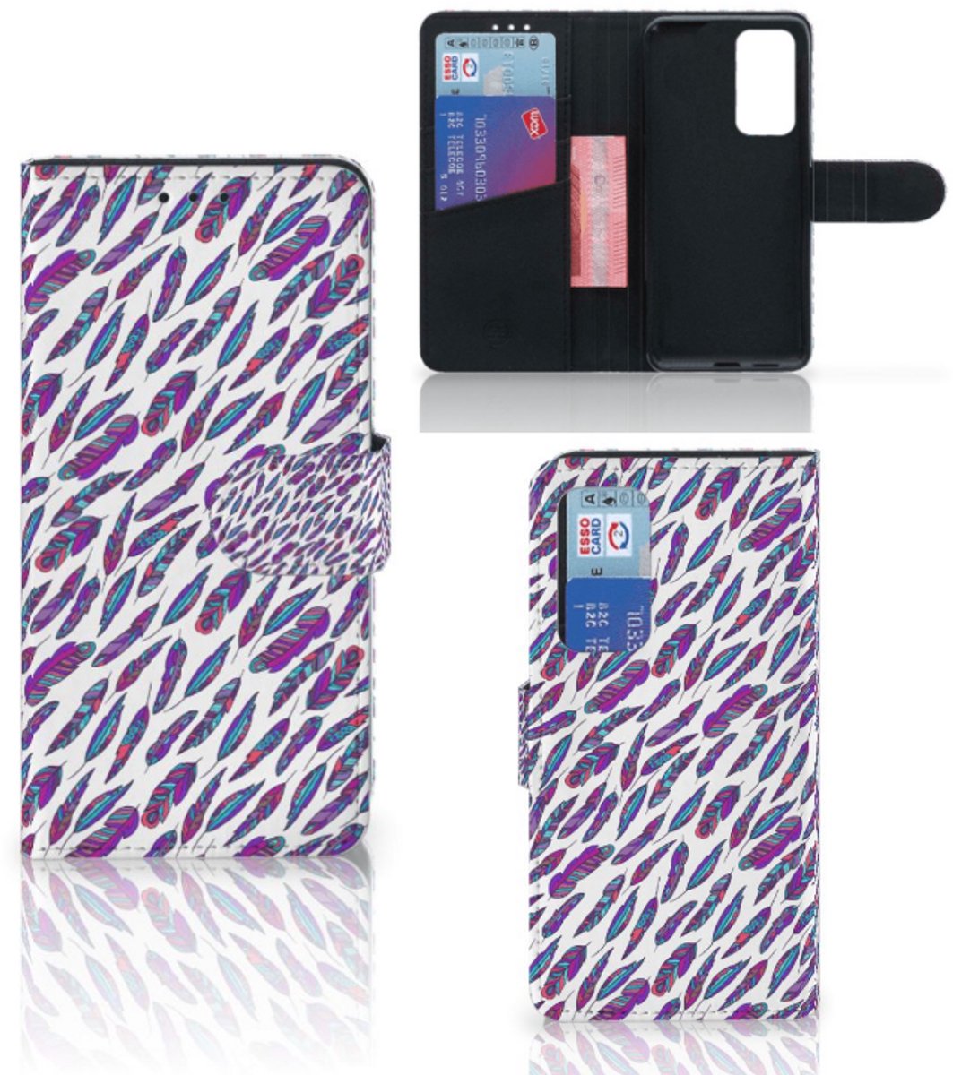 Huawei P40 Telefoon Hoesje Feathers Color