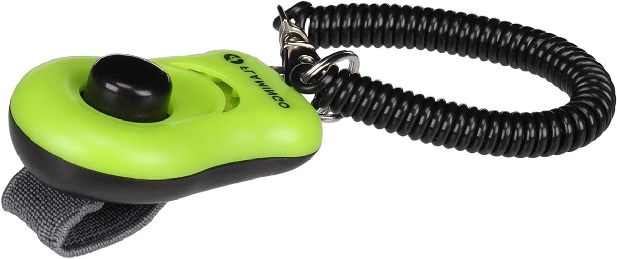 Hondentrainer Clicker - Honden Clicker - Hondentraining - Met Spiraalkabel - 6x4x2 cm - Groen