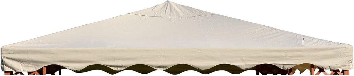 Vervangend Zeil Paviljoen - Dekzeil Tuinpaviljoen - Bescherming tegen Weer - Waterdicht PVC Coating - 300 x 300 cm - Ecru