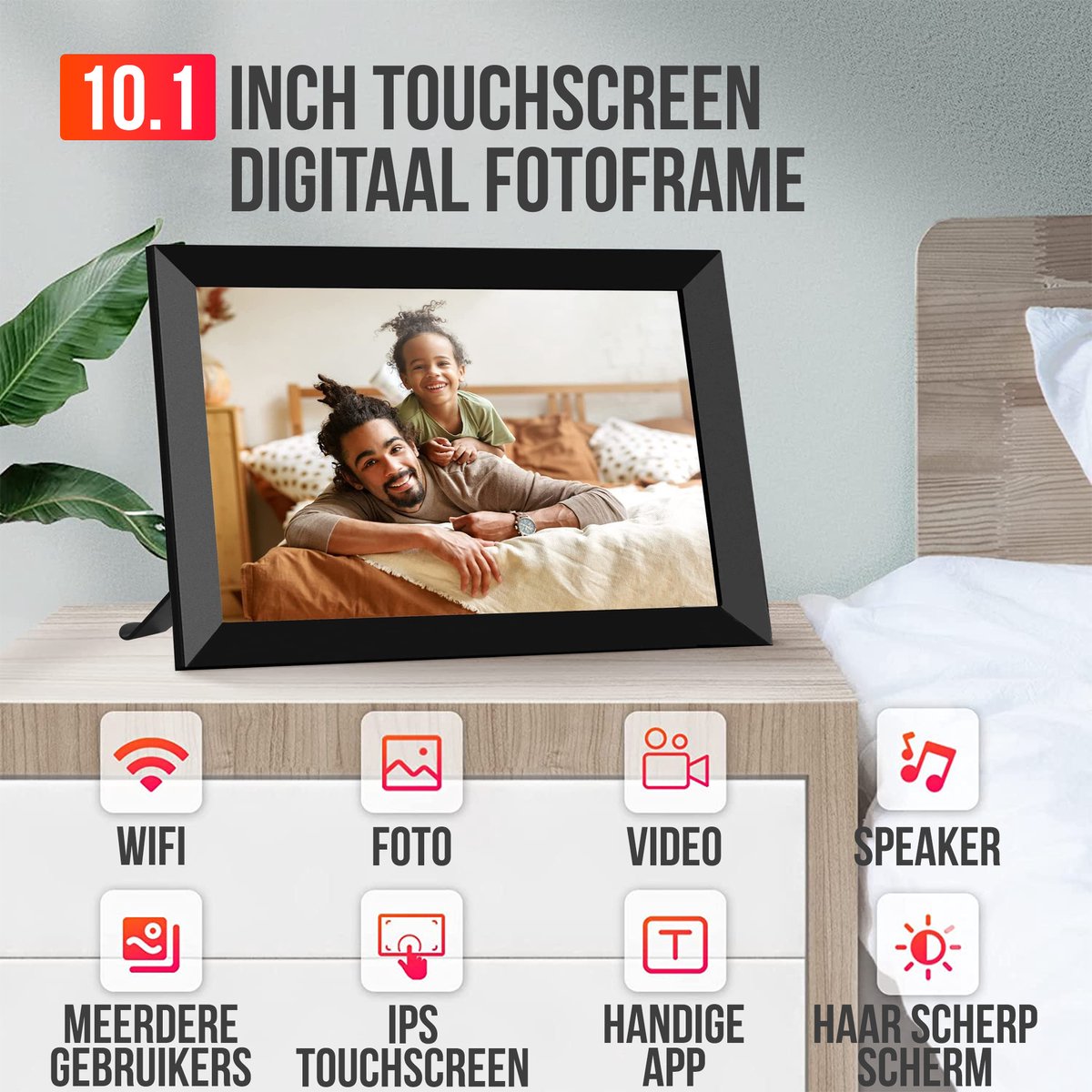 Strex Digitale Fotolijst met WiFi - 10.1 Inch Touchscreen - afbeelding 2