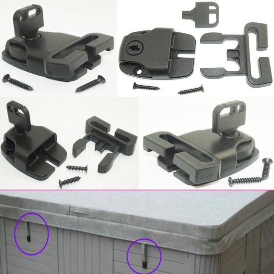Spa Hot Tub Cover Clips - Reparatie Kit - Gebroken Klink Reparatie - Set van 4 met Sleutel — afbeelding 5