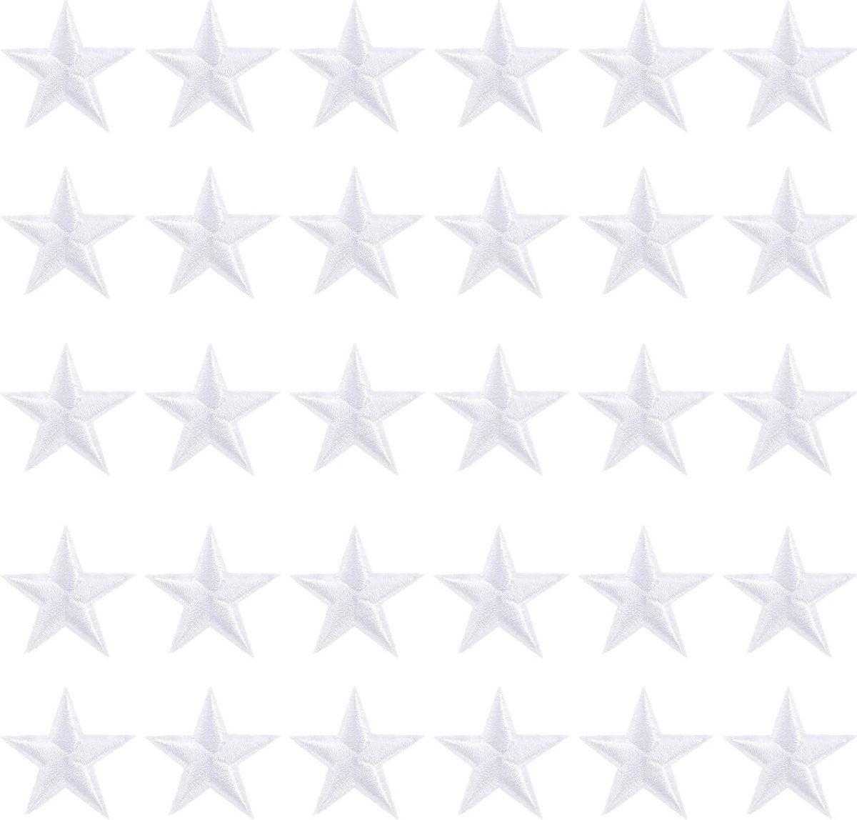 30 Stuks Mini Sterren Strijkapplicaties - Patches voor Kleding, Rugzak, Hoed en Spijkerbroek - Zilveren DIY Versieringen voor Mannen