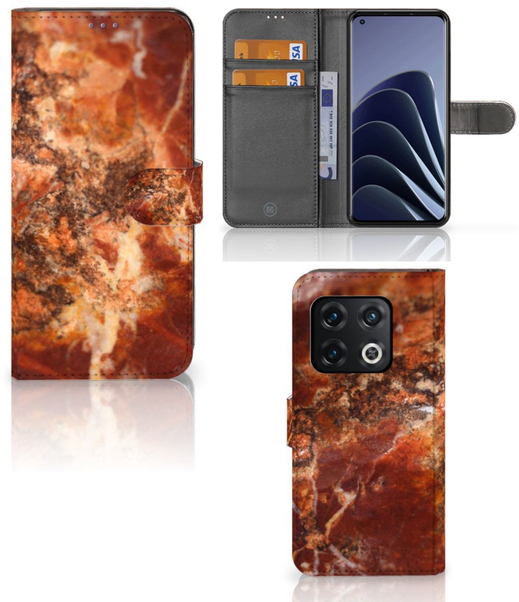 OnePlus 10 Pro Bookcase Marmer Bruin