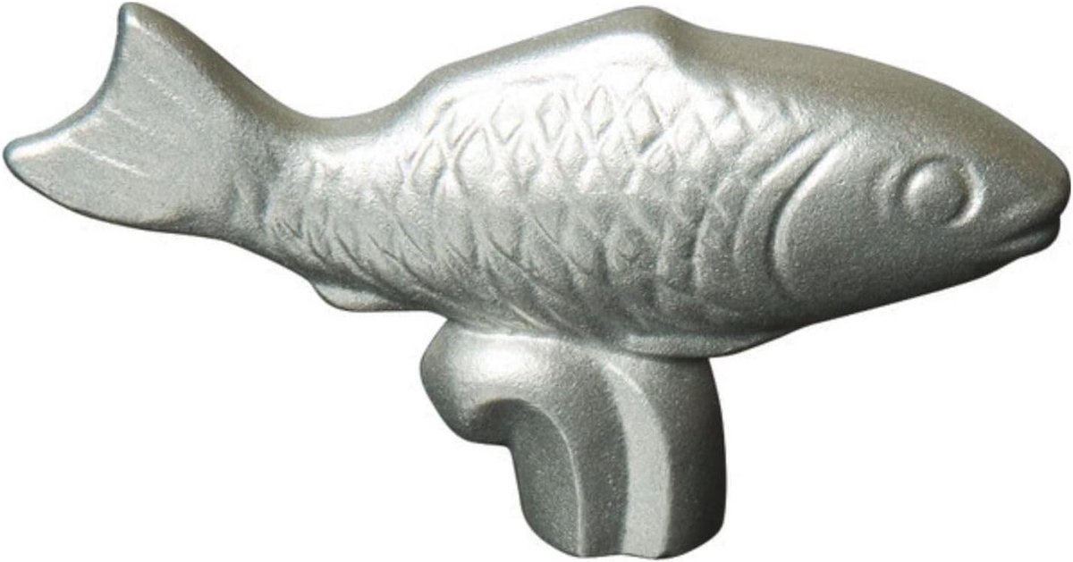 Dekselknop Vis - Braadpan Knop - Kookgerei Decoratie - Roestvrij Staal - 8 cm Hartafstand