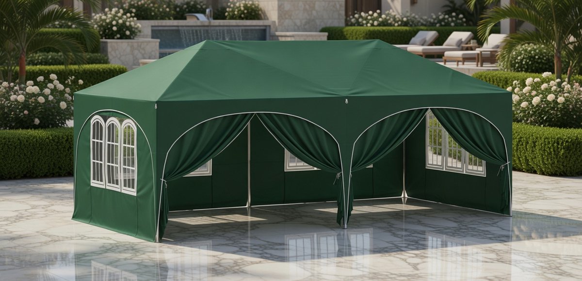 Premium Tuinpaviljoen 3x6 m - – Groen – Industrohome