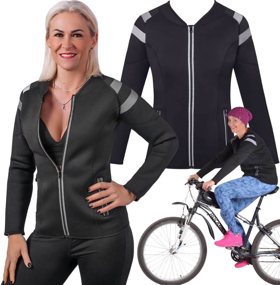 FIT4MED FIT-947 - Neopreen Trainingsshirt - Reflecterende Elementen - Lange Mouwen - Maat M/L