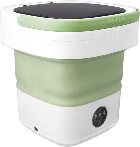 REN® Camping Wasmachine - Mini Wasmachine - Wasmachines - Opvouwbare Kleine Wasmachine en Droger - 7.5L - met Afvoer - Groen - 30cm x 30cm x 33cm; 2.08 kg