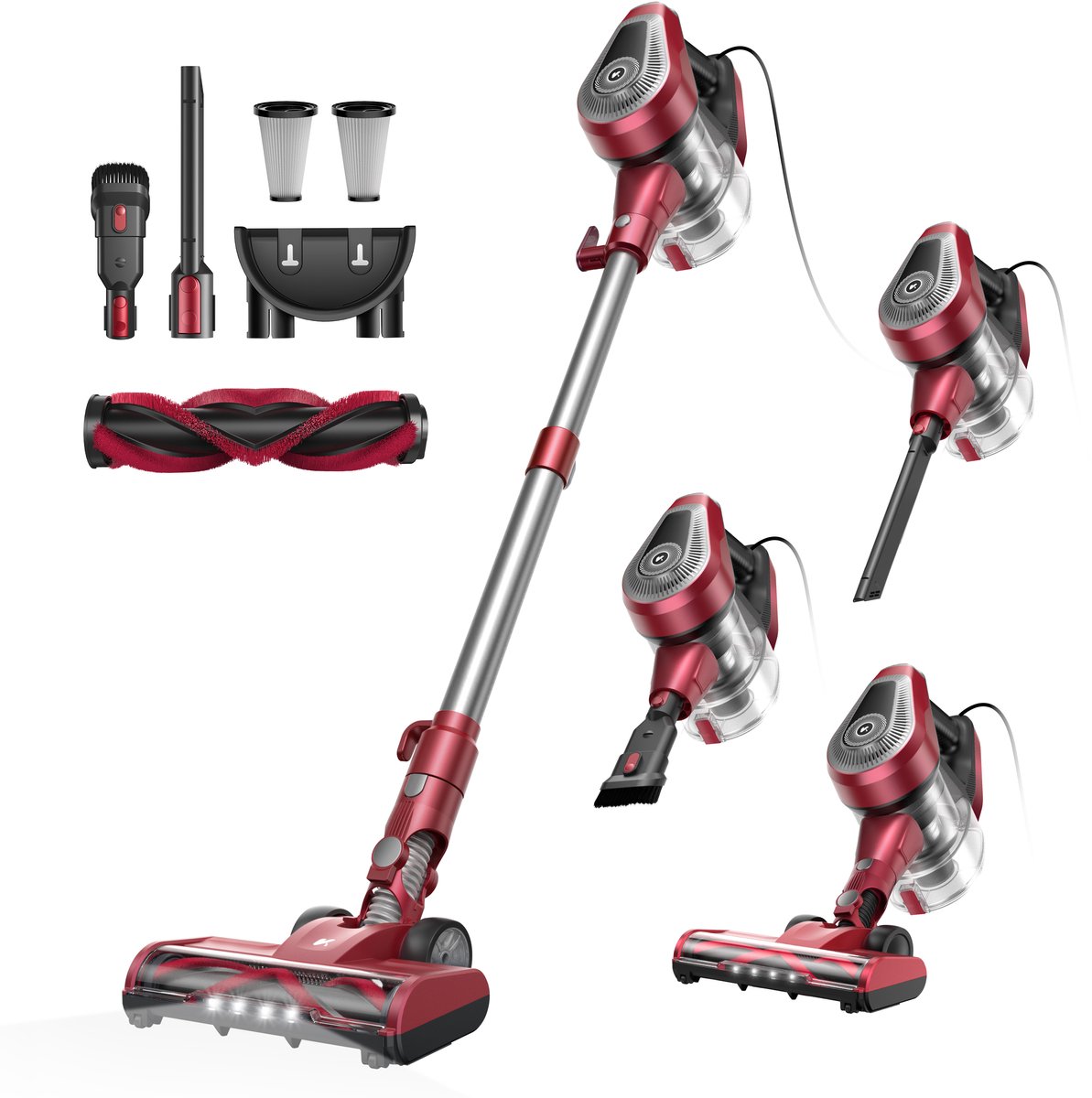 VACTIDY Blitz C8 - Stofzuiger met snoer - 200 AW, 70 kPa, 500 W - 7 m lang snoer (bereik 160 m²) - 1,5 liter inhoud