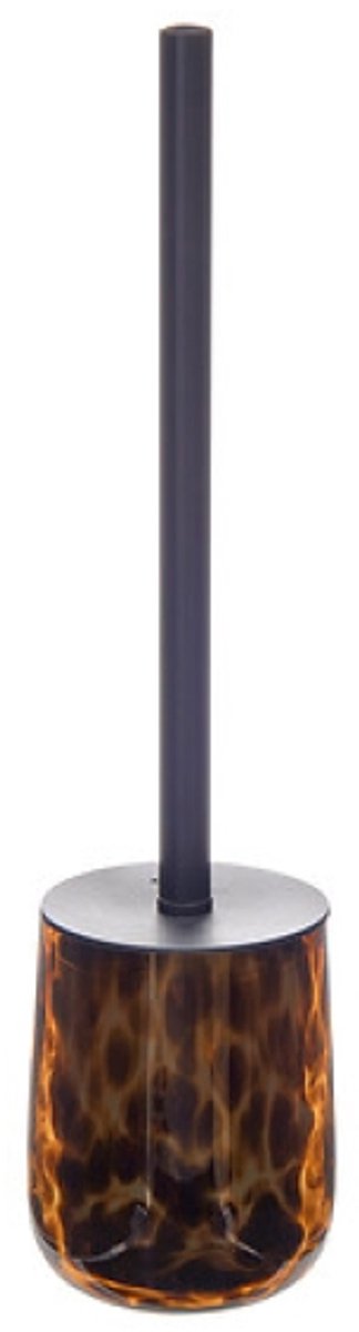 Dotty Toiletborstel - WC Borstel met Houder Luxe Design - Badkamer Accessoire Modern Glas - Hygiënische Toiletborstel Set Stijlvol Interieur - Glas - Ø 9.8 x 39 cm - Bruin