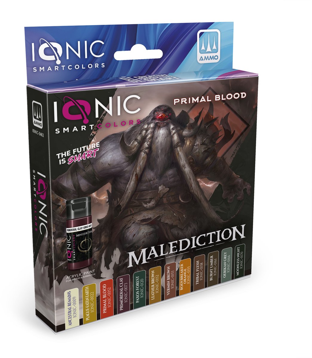 AMMO by Mig Jimenez Hobbyverf Acrylverf - MIG IO0463 Ionic Smart Colors - Malediction Primal Blood Kleurenset - Acryl Set 12x20ml Verf set - 12x 20 ml