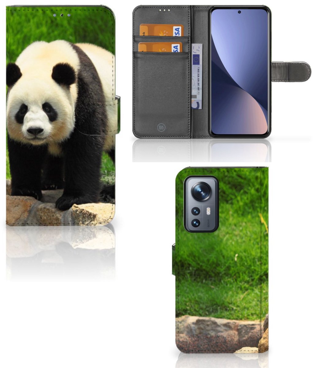 Xiaomi 12 Pro Telefoonhoesje met Pasjes Panda