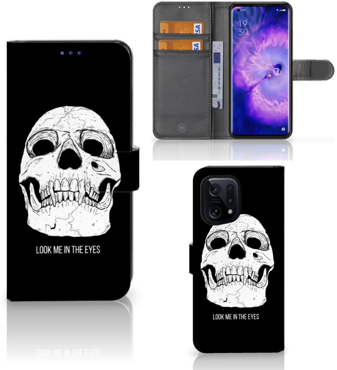 Telefoonhoesje met Naam OPPO Find X5 Skull Eyes