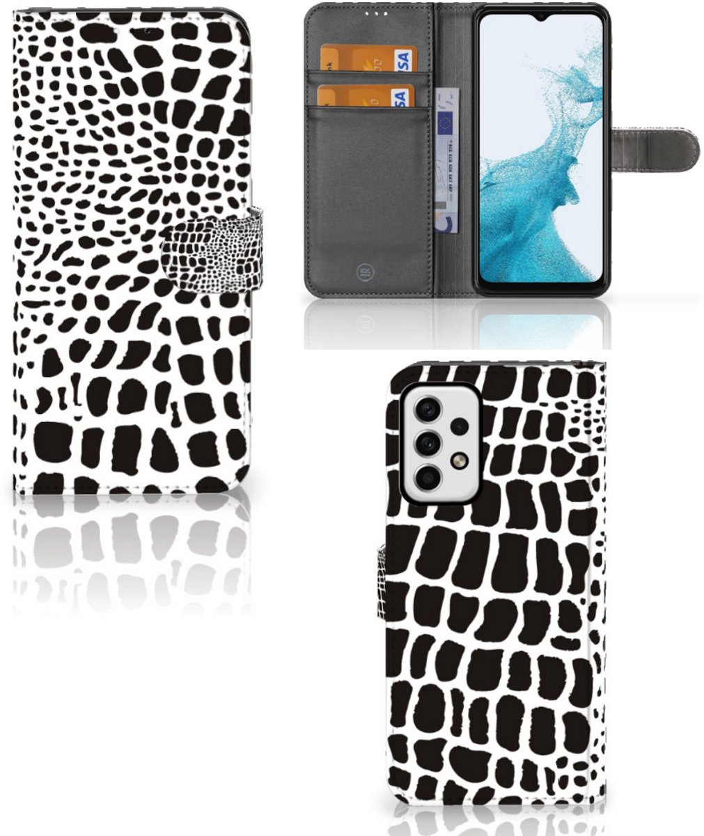 Samsung Galaxy A23 Telefoonhoesje met Pasjes Slangenprint