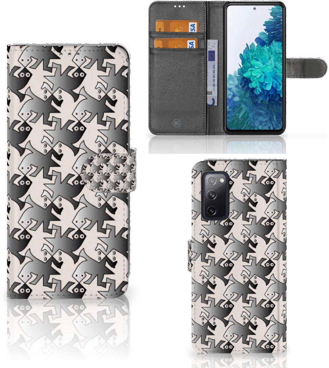 Samsung Galaxy S20 FE Telefoonhoesje met Pasjes Salamander Grey