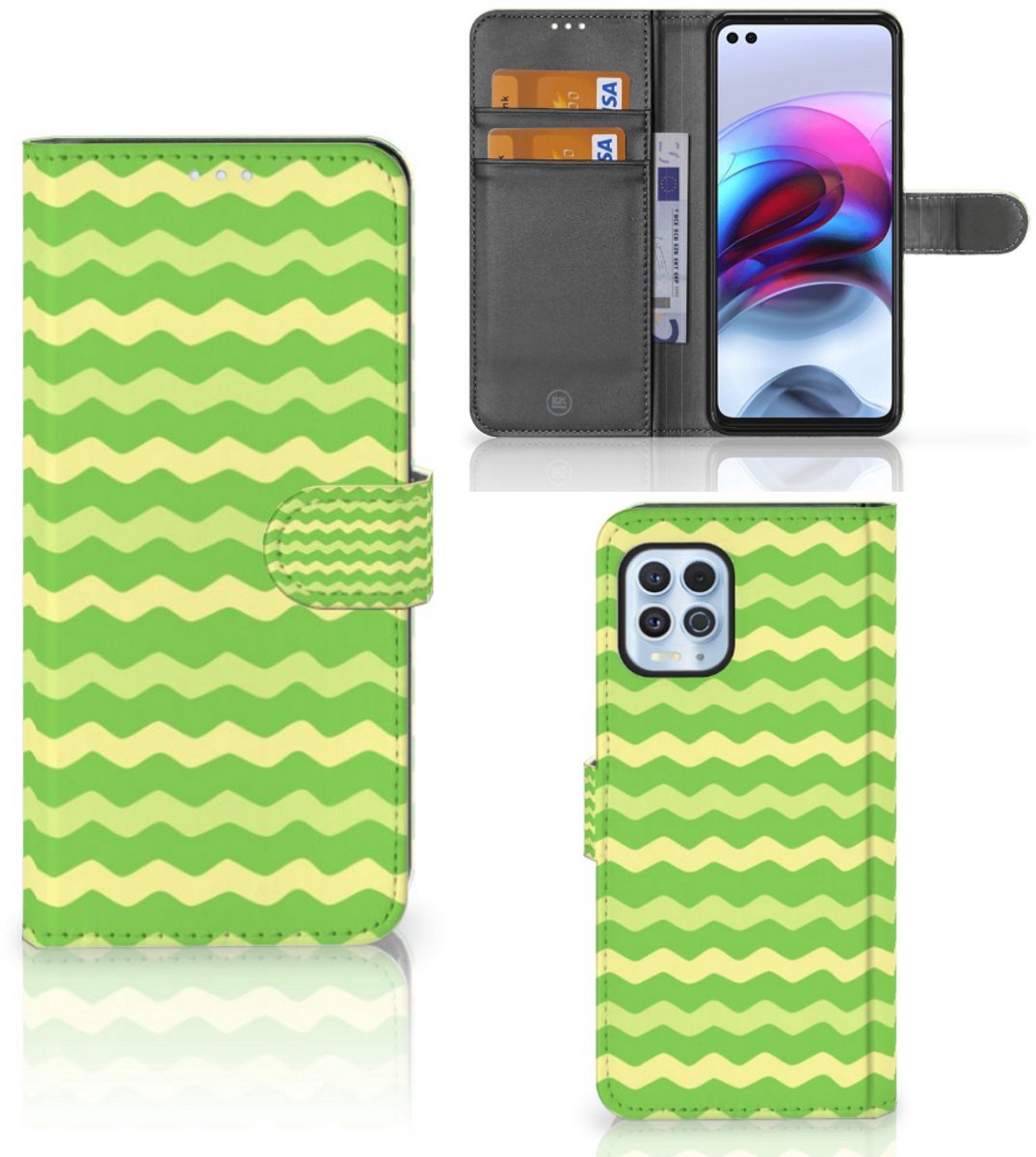 Motorola Moto G100 Telefoon Hoesje Waves Green