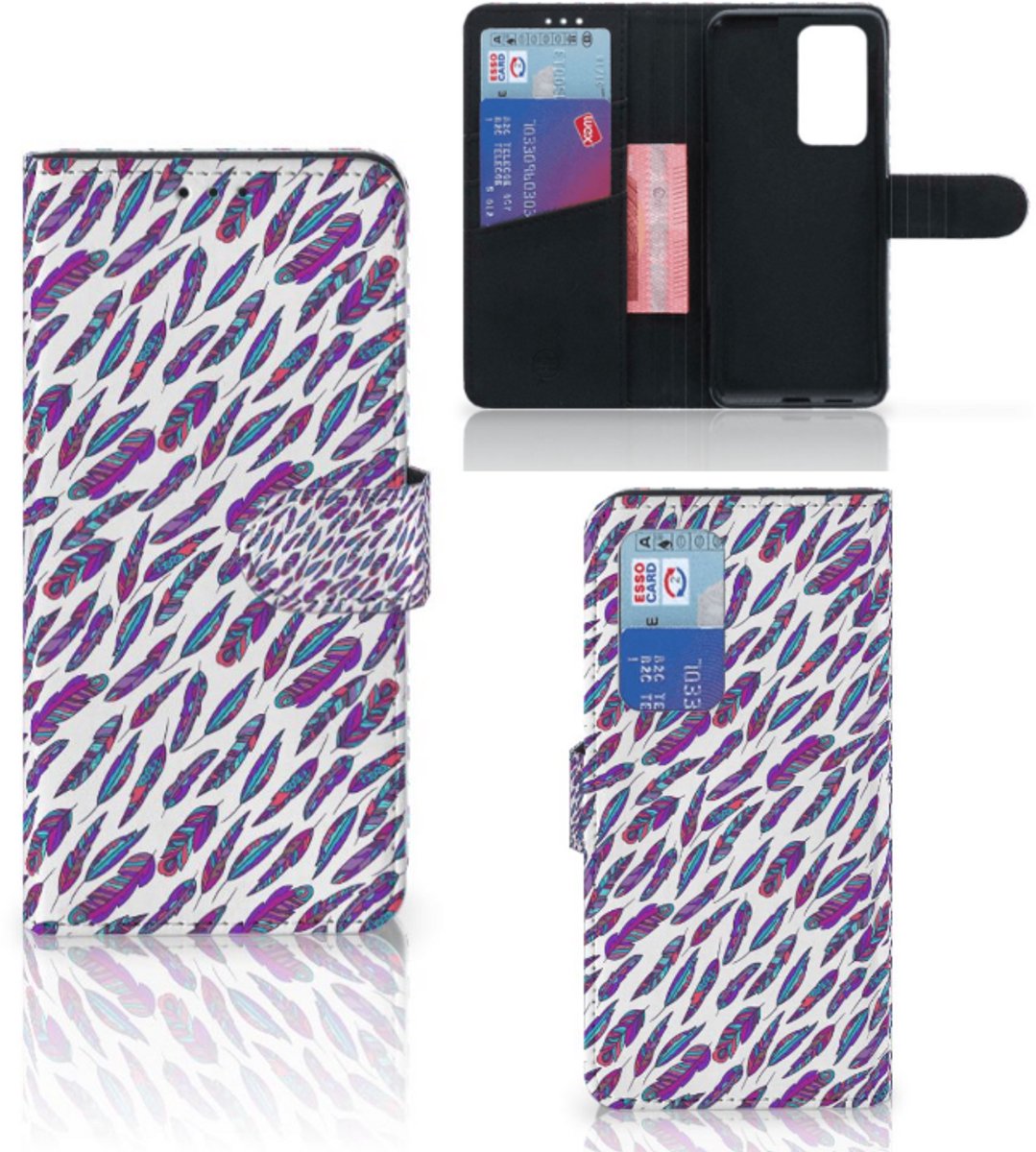 Huawei P40 Pro Telefoon Hoesje Feathers Color