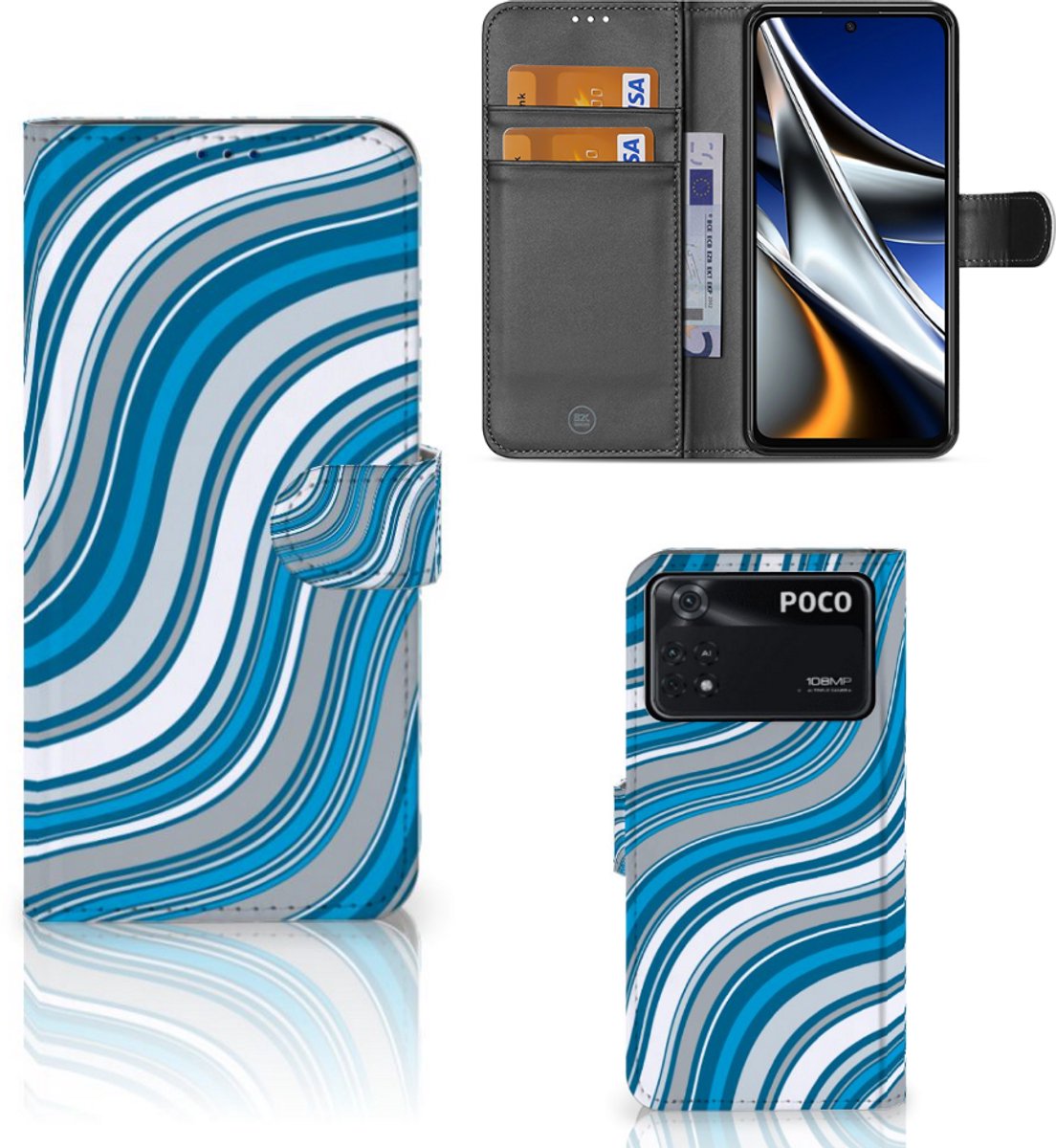 Xiaomi Poco X4 Pro 5G Telefoon Hoesje Waves Blue