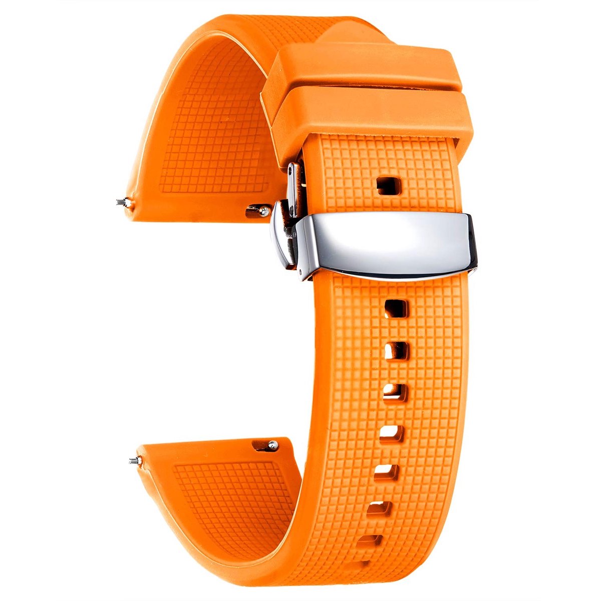 Cosensi - Silicone Watch Bands - Quick Release - Waterdicht - 24mm - Sportieve Horlogeband - Vervangband - Geschikt voor Smartwatches - Oranje