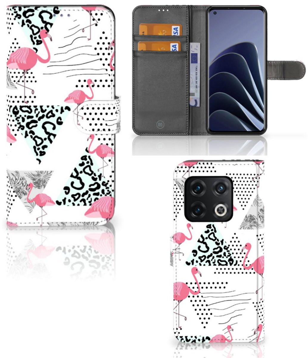 OnePlus 10 Pro Telefoonhoesje met Pasjes Flamingo Triangle