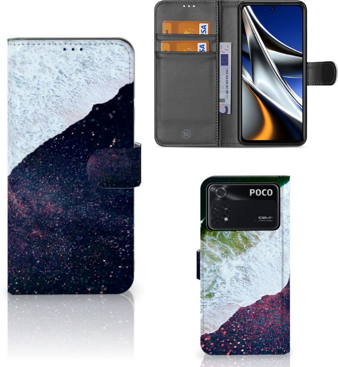 Xiaomi Poco X4 Pro 5G Book Case Sea in Space