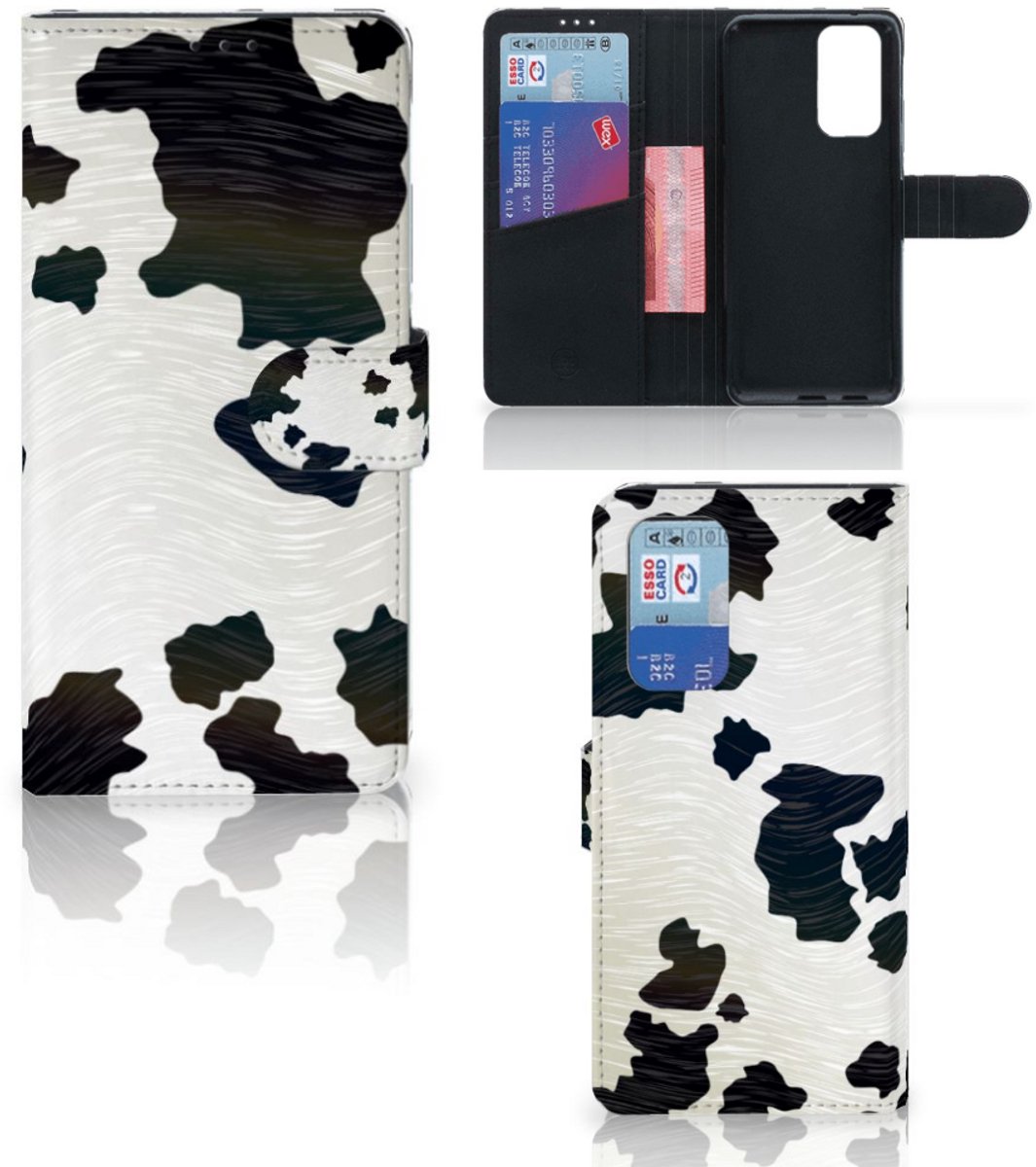 OnePlus 9 Pro Telefoonhoesje met Pasjes Koeienvlekken