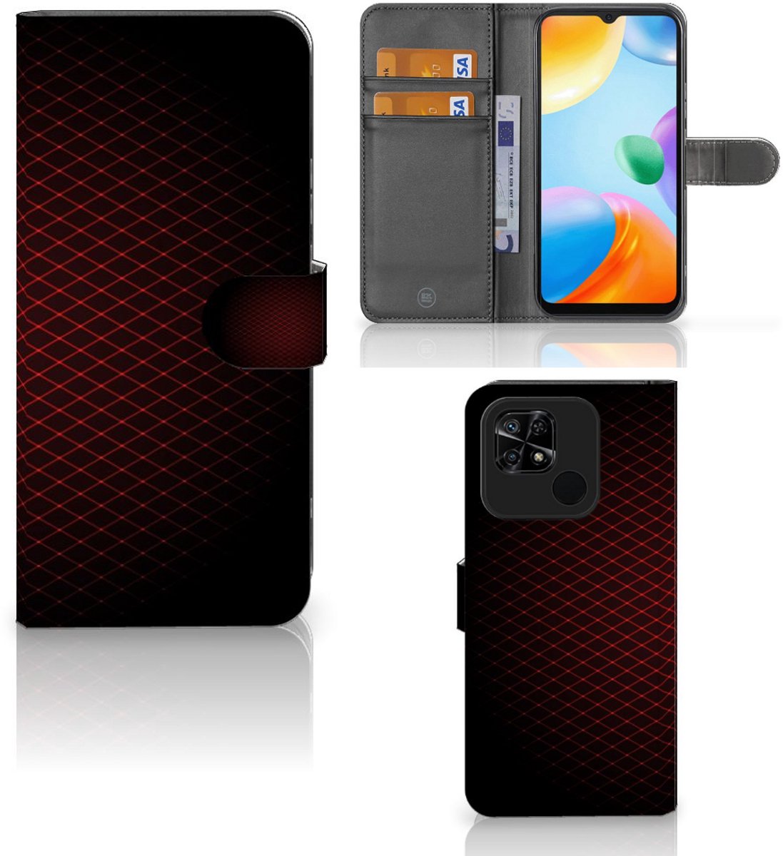 Xiaomi Redmi 10C Telefoon Hoesje Geruit Rood
