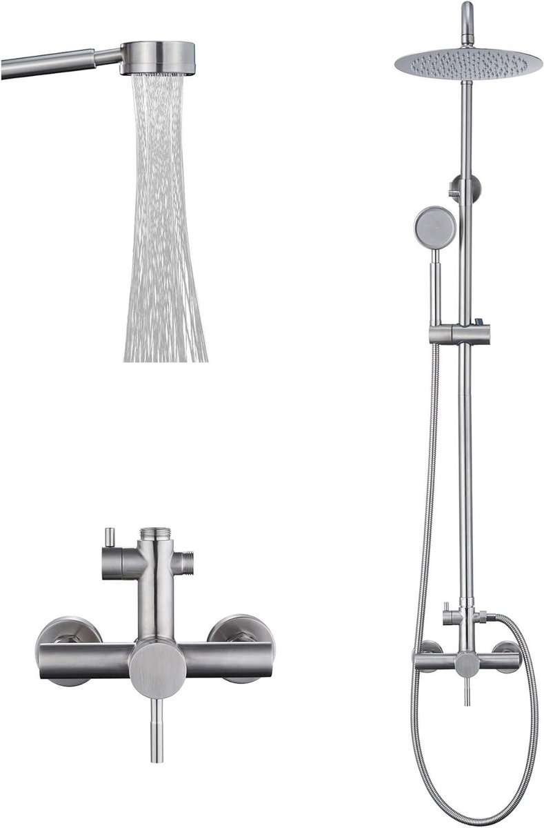 Trinsic SS304 Douchekraanset - Outdoor Kit - Buitenarmaturen met geborsteld nikkel douchek