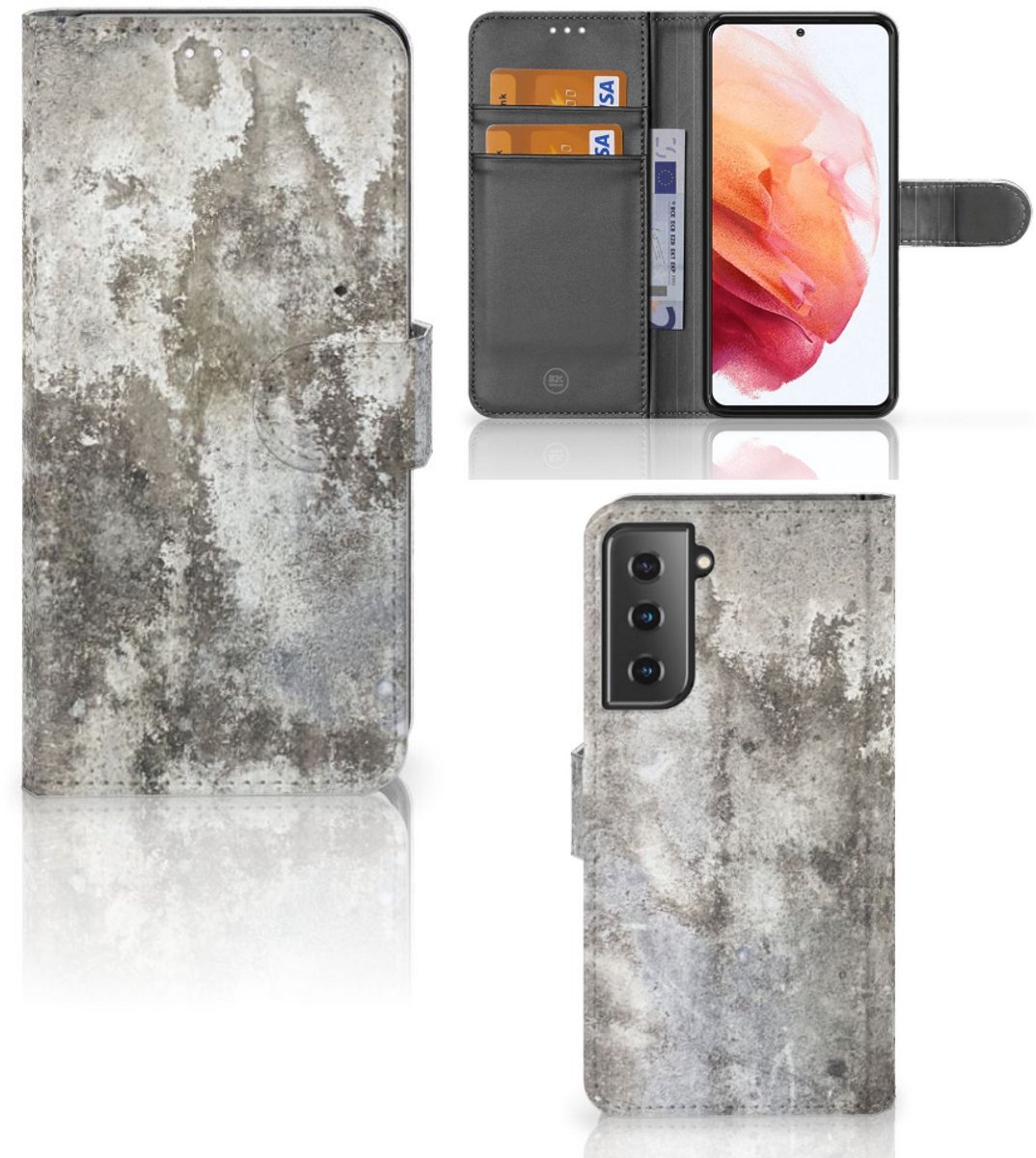 Samsung Galaxy S21 Bookcase Beton Print