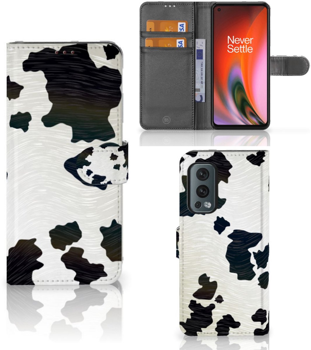 OnePlus Nord 2 5G Telefoonhoesje met Pasjes Koeienvlekken