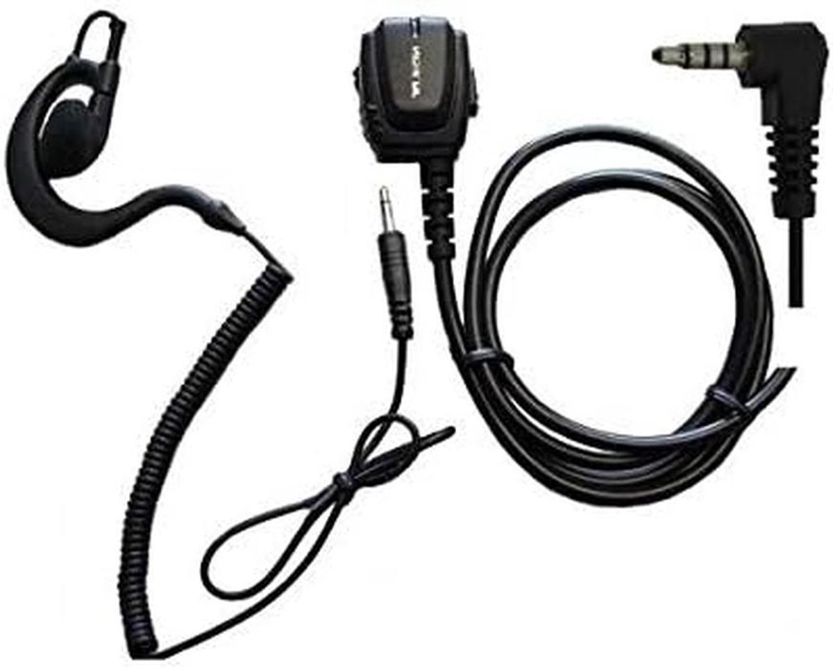 Microfoon Headset - Oortje PTT - Communicatie Radio - Actieve Ruisonderdrukking - 17.2 x 9.2 x 3 cm - Zwart