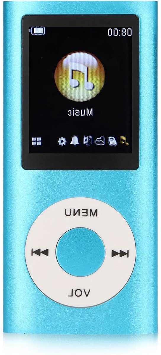 Draagbare MP3-speler - Digitale Muziekspeler - Muziek Luisteren - Lossless Geluidskwaliteit - 18 Inch Scherm - Blauw