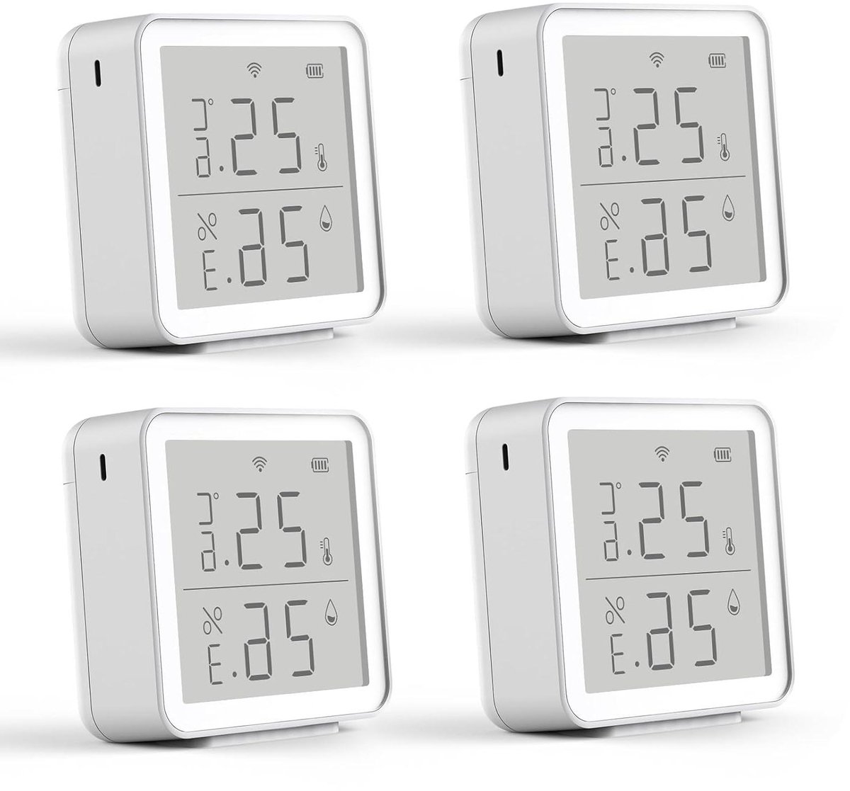 Zigbee Temperatuursensor - Slimme Thermometer Hygrometer - Milieu Bewaken - Realtime Dataweergave - 612 x 612 x 4 cm - Wit
