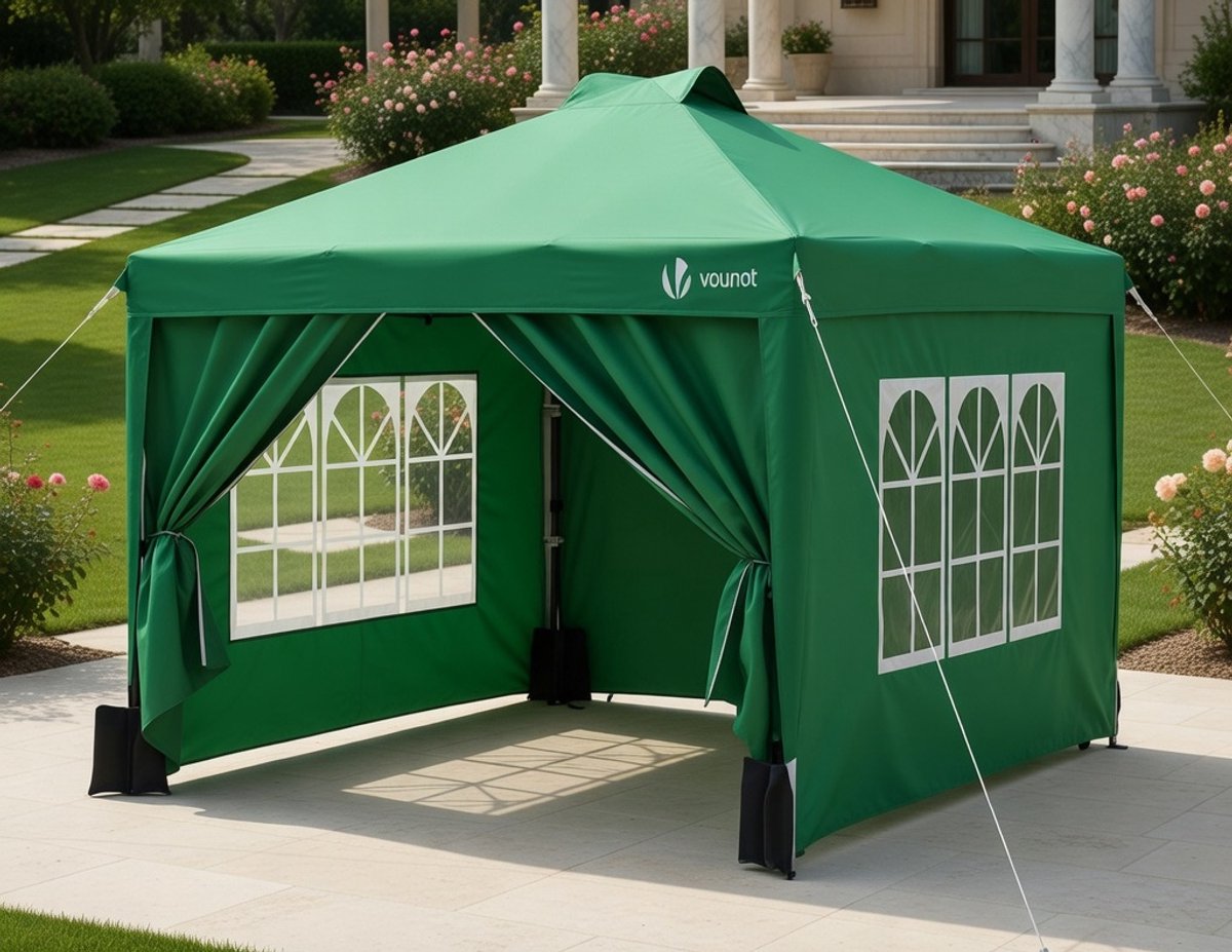 Luxe Pop-up Tuinpaviljoen 3x3m – Groen – Industrohome