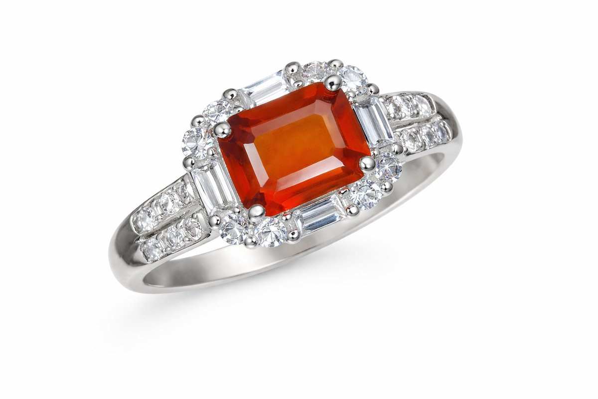 925 Sterling Zilveren Dames Ring met Citrien - Minimalistische Ring