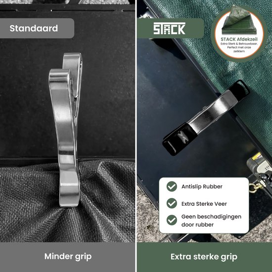 STACK Zeilklemmen Metaal - 10 Stuks - 15 cm - 5 cm Spanwijdte - Extra sterk - Zeilclip voor Afdekzeil - Afdekzeil Klemmen - Klemmen voor Bootzeil/Zeil/Spandoeken/Marktkraam - Lijmklem - Marktklem van STACK — afbeelding 4