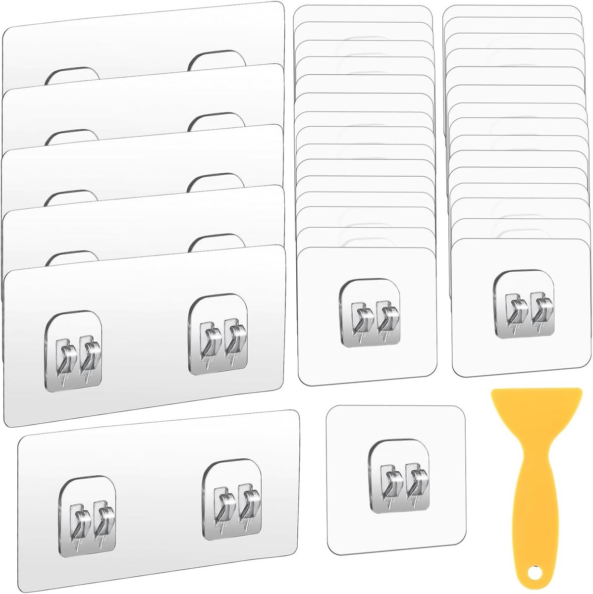 36 Zelfklevende Haakjes voor Doucheplanken, Vervangende Organizer Zonder Boren voor Keuken, Badkamer en Douche, Ideaal voor Zeep, Mand en Accessoires