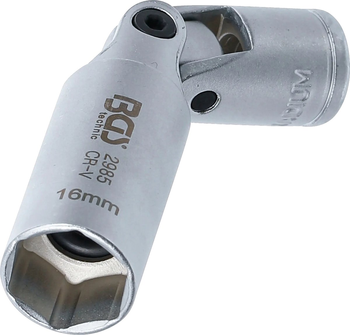 BGS - Bougiedop 16mm - Standaard maat - met gewricht - aansluitmaat 3/8 - deze is extra gemakkelijk in gebruik - ook bij moeilijk bereikbare plaatsen -  BGS2985